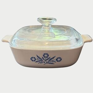 Vintage Corning Ware 1 Quart / 4 Cups Blue Cornflower Casserole Dish With Lid